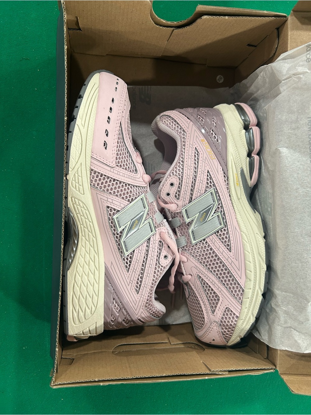 New Balance Women's Pink Mesh Athletic Sneakers with Silver Logo